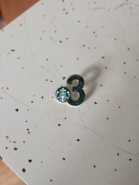 Starbucks Dark Green Number 3 Pin with Siren Logo